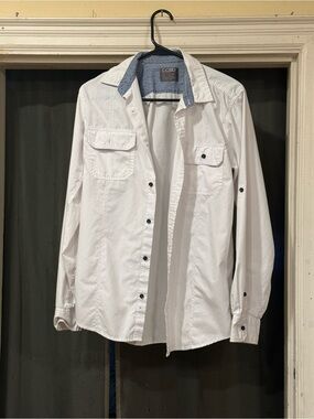 Men's White Button-Up Utility Shirt by DCBD